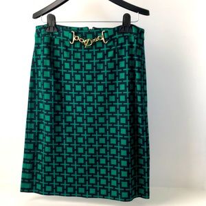 Green & Navy Pencil Skirt